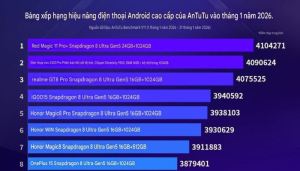 Bảng Xếp Hạng Điểm Antutu Tháng 1/2026: Top 10 Smartphone Mạnh Nhất Hiện Nay