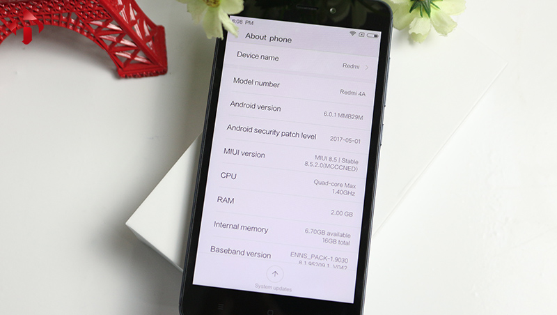 Cấu hình của Xiaomi Redmi 4A
