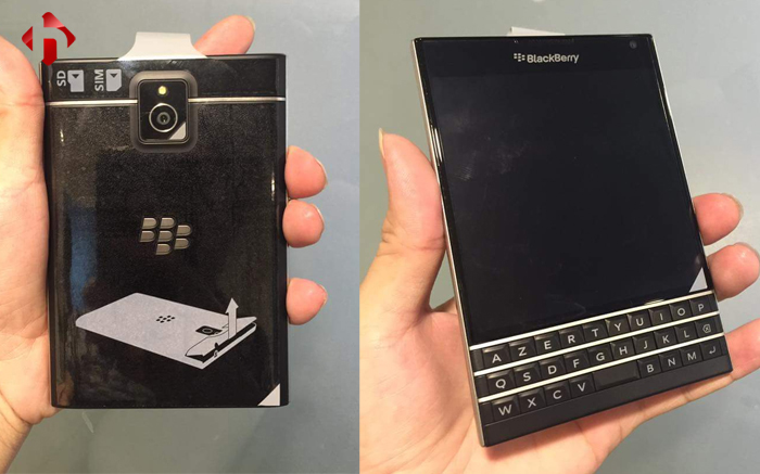 Mặt trước và mặt sau Blackberry Passport xách tay Pháp